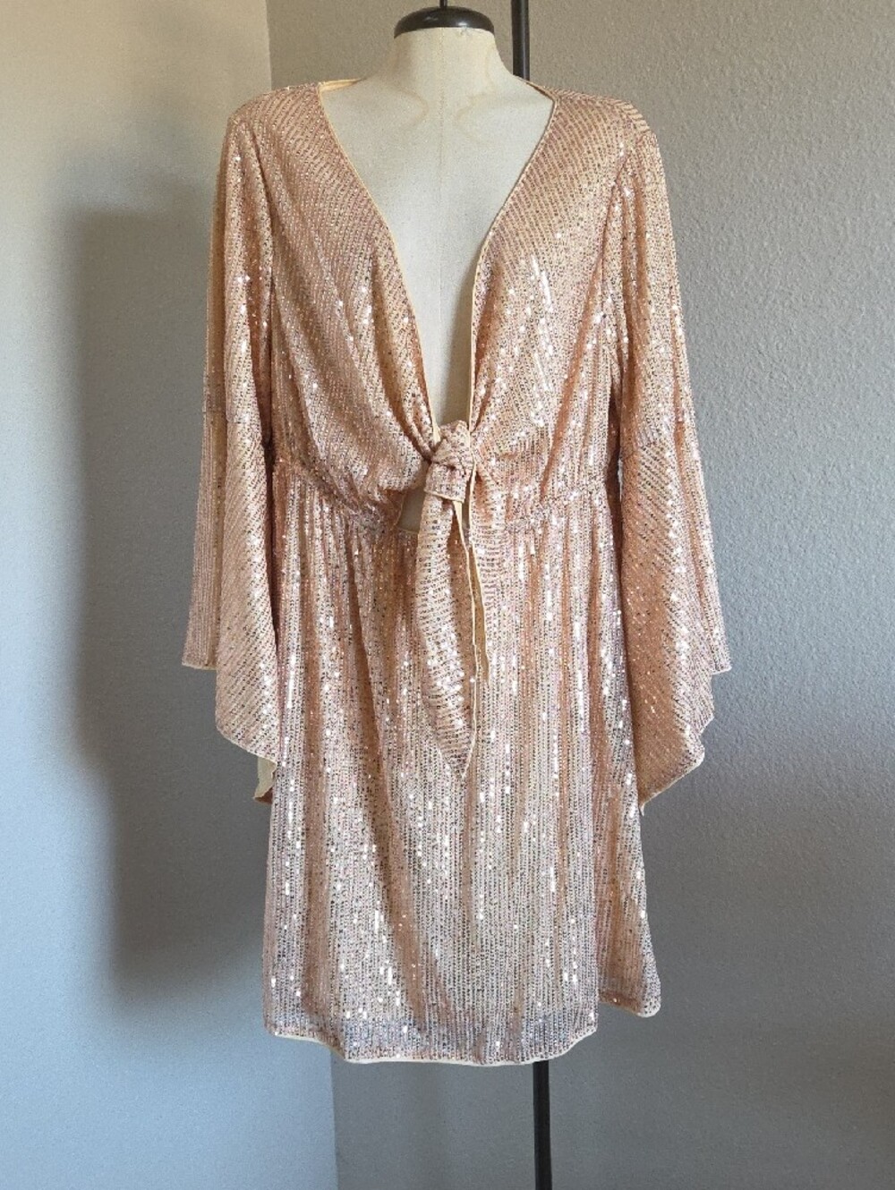 Sequin Rose Gold Sequin Mini Dress